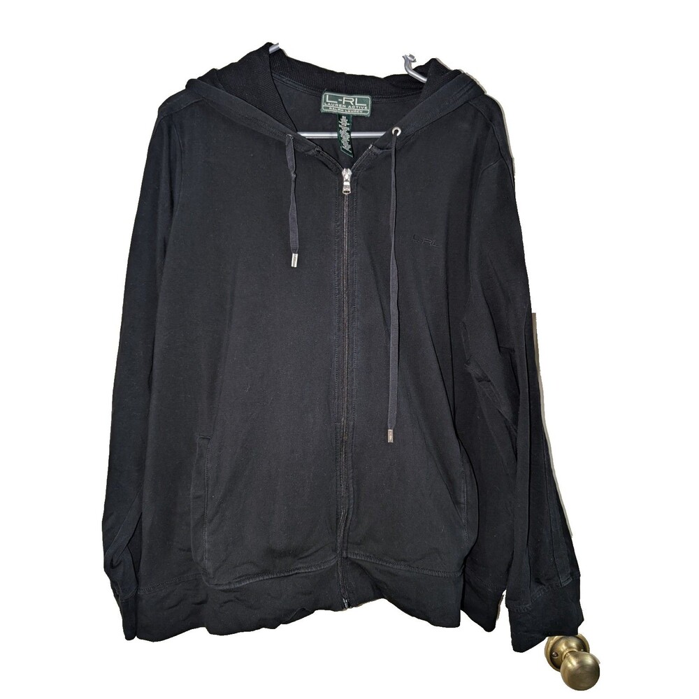 Lauren Active Ralph Lauren Black Full Zip Hoodie 3X Plus Size Activewear
